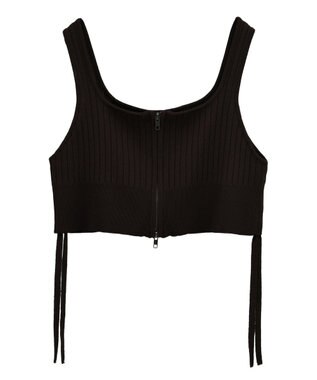 YECCA VECCA ZIPニットビスチェ Black