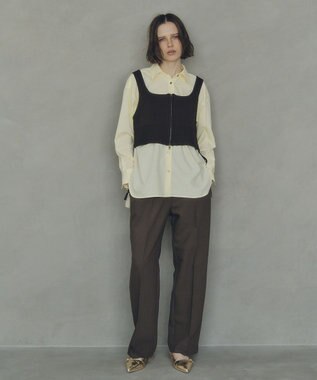 YECCA VECCA ZIPニットビスチェ Brown