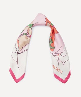 LIBERTY. ユースタシア 45x45 シルク スカーフ ピンク