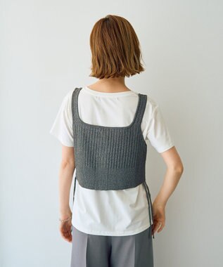 YECCA VECCA ZIPニットビスチェ Silver