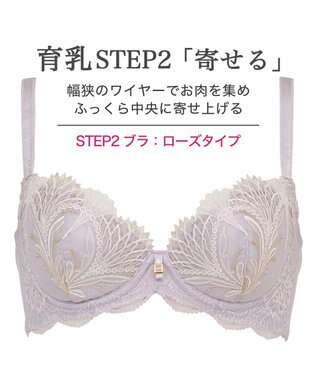 BRADELIS New York 【BRADELIS New York/ 育乳補整ブラ・STEP2 寄せる】ローズステップ2ブラ26S1 補正下着 しっかり谷間を作るブラ ライラック