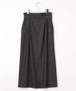 23区 【洗える】デニムライクシャンブレー Iライン スカート ブラック系