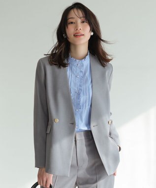 ANY SIS 褒めらレディストレッチ カラーレス ジャケット