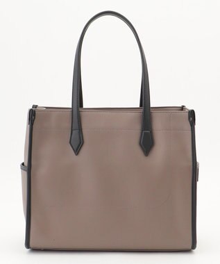 Y'SACCS リサイクルレザー　バインダーA4トートバッグ グレージュ×ブラック