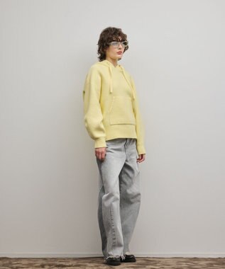 GRACE CONTINENTAL ガーターニットパーカー イエロー