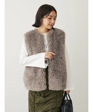 Green Parks ・ＥＬＥＮＣＡＲＥ　ＤＵＥ　シープファーベスト Gray Beige