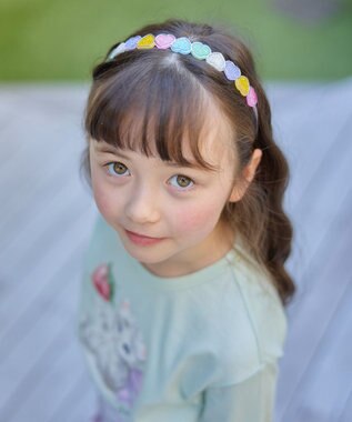 ANY KIDS キラキラ ハート カチューシャ カラフルレインボー