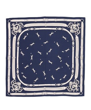 Marca 【Marcaオリジナル】ドッグ 小判 シルクツイル スカーフ ネイビー