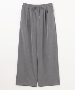 ANY 【洗濯機可能/ストレッチ/ウエストゴム】ウールライク2タックストレートパンツ グレー