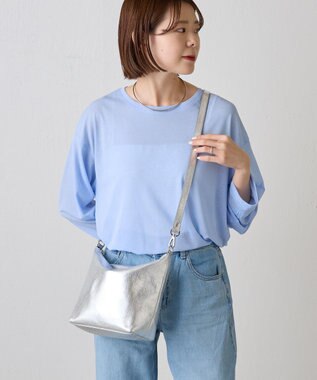 russet ソフトレザーシンプルショルダーバッグ【silver】(CE-1462) Silver