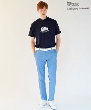 23区GOLF 【PEANUTS】【MEN】スヌーピーコラボ モックネックシャツ ネイビー系
