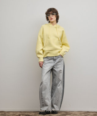 GRACE CONTINENTAL ガーターニットパーカー イエロー