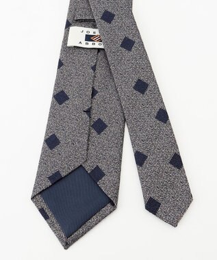 JOSEPH ABBOUD 【日本縫製】シャンブレーヘリンボーンスクエアジャガード ネクタイ グレー系7