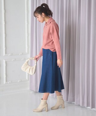 Feroux ハーフジップニット プルオーバー ピンク系