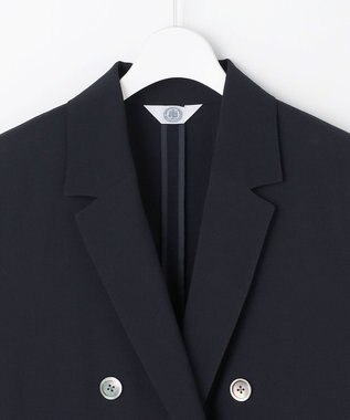 J.PRESS LADIES L BREEZ COOL トロ ハーフスリーブ ダブル ジャケット ネイビー系