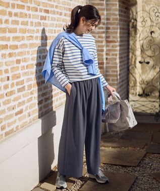 ANY コクーンボーダープルオーバー ブルー