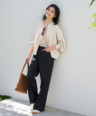 UNFILO 【UNFILO DENIM】撥水ストレッチ ワイドストレートデニム ブラック