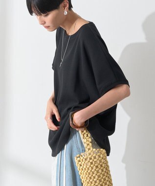 AMERICAN HOLIC ワッフルＡラインプルオーバー Black