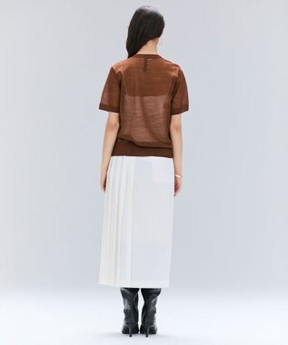 BEIGE， 【洗える・GLOW 10月号掲載】CADDO / シアーウールメッセージロゴＴニット Brown