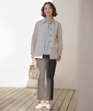 J.PRESS LADIES 【春のマストアイテム】ドライストレッチ ショート ステンカラー コート ベージュ系