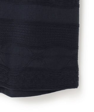 JOSEPH HOMME 新柄【ストレッチ/洗える】ジャガードボーダー　クルーネックTシャツ ネイビー系