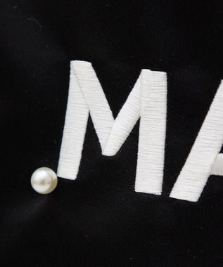 Maison de FLEUR サテンパールブランドロゴ刺繍トートバッグ Black