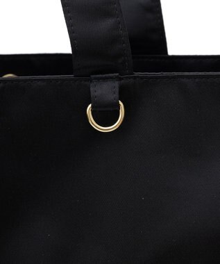 Maison de FLEUR サテンパールブランドロゴ刺繍トートバッグ Black