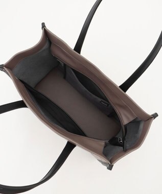 Y'SACCS リサイクルレザー　バインダーA4トートバッグ グレージュ×ブラック