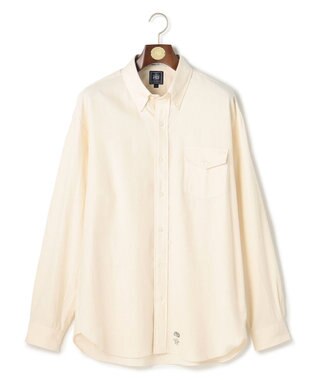 J.PRESS MEN 【J.PRESS ORIGINALS】【UNISEX】Cotton Silk Yarn Dyed Twill B.D. Shirts / Baggy-Fit アイボリー系