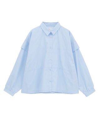 CRAFT STANDARD BOUTIQUE パネルデザインワイドシャツ Sax