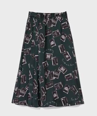 GRACE CONTINENTAL トランププリントラップスカート ブラック