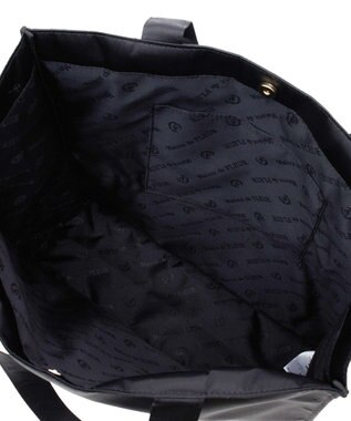 Maison de FLEUR サテンパールブランドロゴ刺繍トートバッグ Black