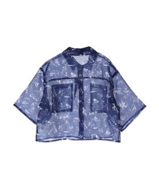 AMERICAN HOLIC 総柄シアーショート丈シャツ／Ｄｉｓｎｅｙ Navy