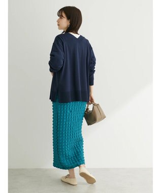 Green Parks ゴールド釦ニットカーディガン Navy