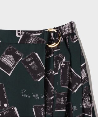 GRACE CONTINENTAL トランププリントラップスカート ブラック