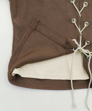 WEGO フロントレースアップレイヤードT ブラウン