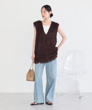 earth music&ecology フェザージャガードベスト Brown