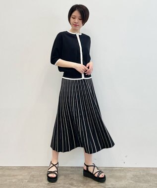 自由区 【洗える/マルチWAY】コットンアセテートニットセットアップ ブラック系1