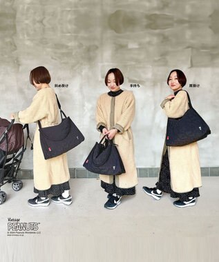 ROOTOTE 8404【スヌーピー】IP.グランデ.キルト.ピーナッツ-9Q 01：ブラック