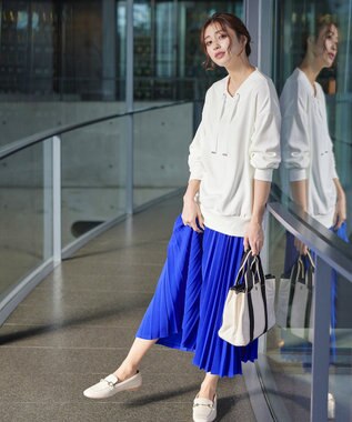 Tiaclasse 【洗える】フード風ダイバートップス オフホワイト