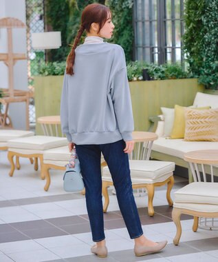 Tiaclasse 【洗える】フード風ダイバートップス ブルー