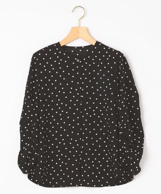 組曲 L ドットジョーゼットプリント ブラウス ブラック系5