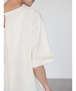 AMERICAN HOLIC 接触冷感バックタック袖折り返しカットプルオーバー Off White