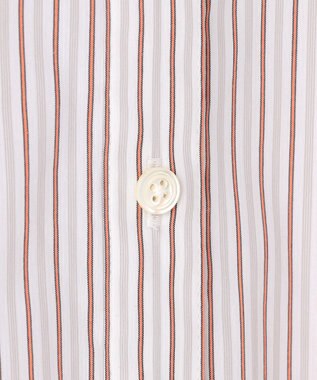 J.PRESS LADIES BEZコットンナイロン ストライプ フリル襟 ブラウス ホワイト×グレー系