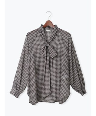 Te chichi パターンアソートシフォンボウタイブラウス《2025Autumn catalog vol.2 item》 チャコールグレー