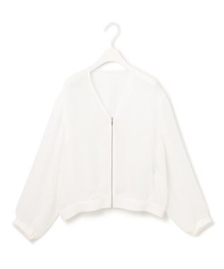 ICB L 【洗える】Ta/Peメッシュ ブルゾン オフホワイト系