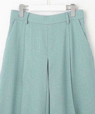 自由区 【セットアップ対応・接触冷感・洗える】リネンライクシンセティックキュロット パンツ ライトブルー