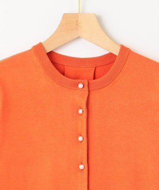 組曲 【洗える・6色展開】Elenaベーシックニット カーディガン オレンジ系