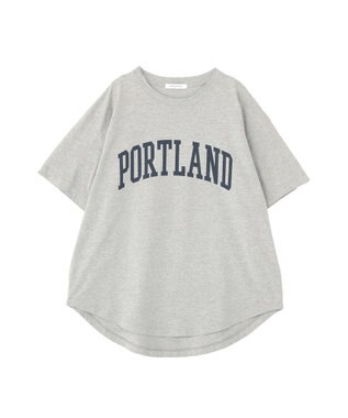 AMERICAN HOLIC PORTLAND裾ラウンドTシャツ Light Gray Mixture