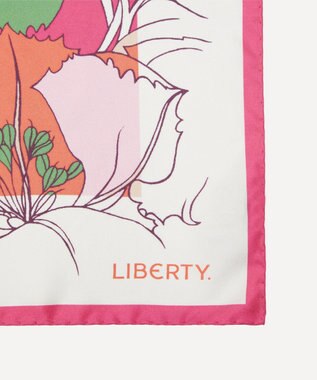 LIBERTY. ユースタシア 45x45 シルク スカーフ ピンク